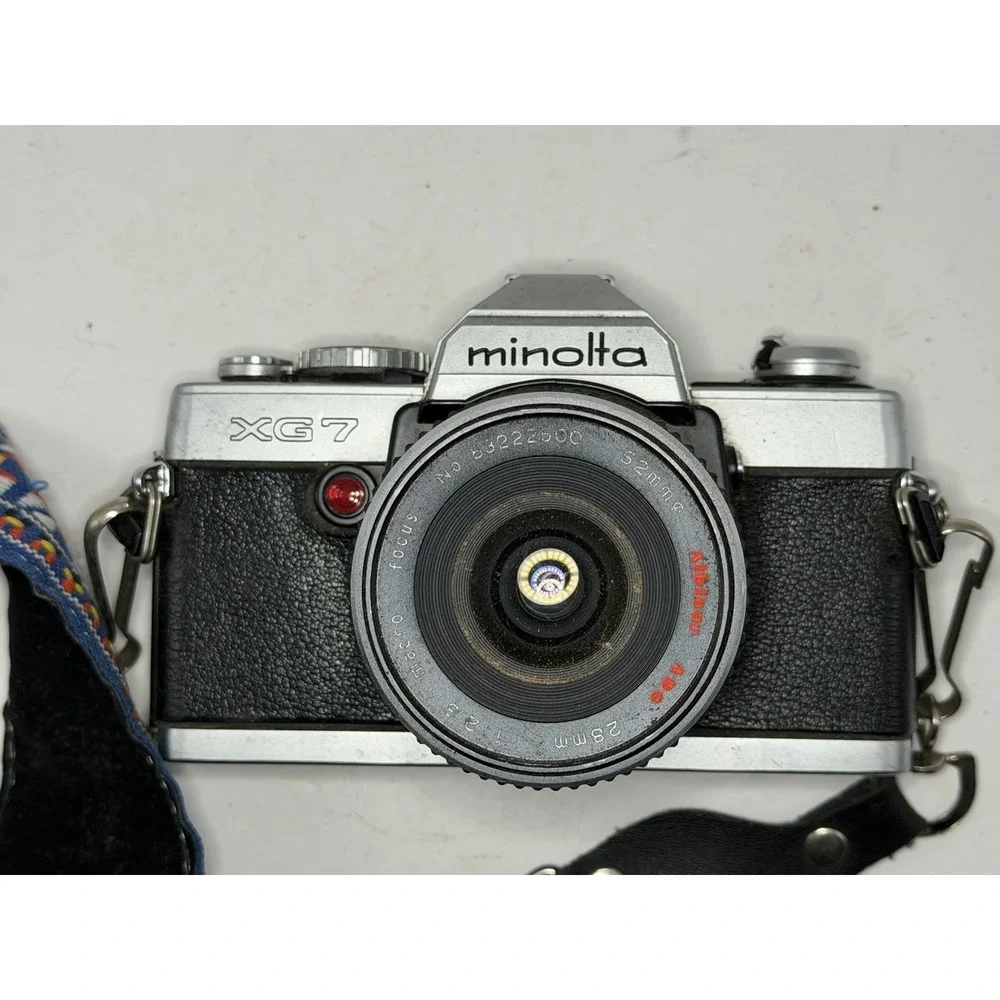 Minolta XG-7‎ 35mm Film Camera w/ Albinar ADG 28mm f/2.8 Lens Vintage